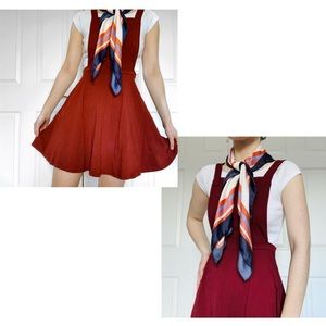 Burgundy Cotton Pinafore Dress